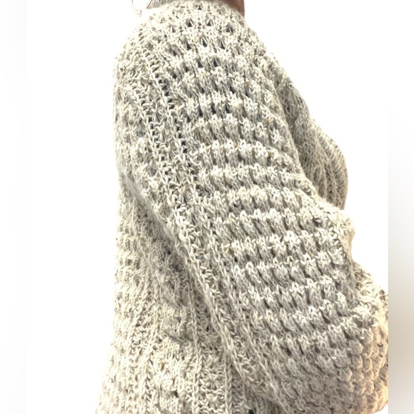 Rita Condern Hand Loomed Wool Fishermans Knit Cardigan Sweater Made In Ireland - Picture 11 of 16